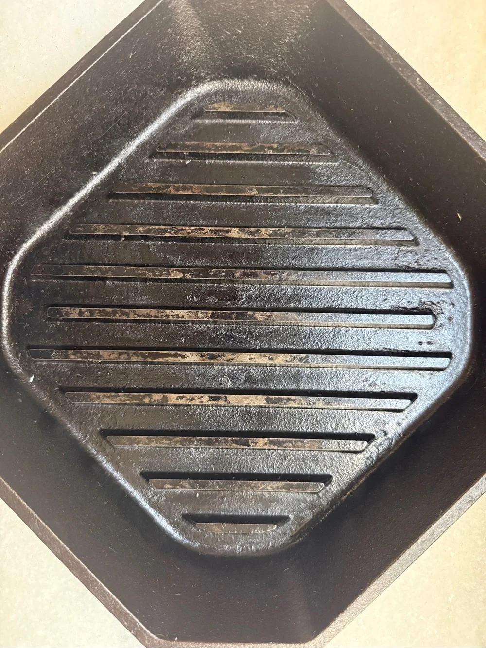 Finex Brand: Hexagonal Cast Iron Grill Pan with Coil Handle - Black